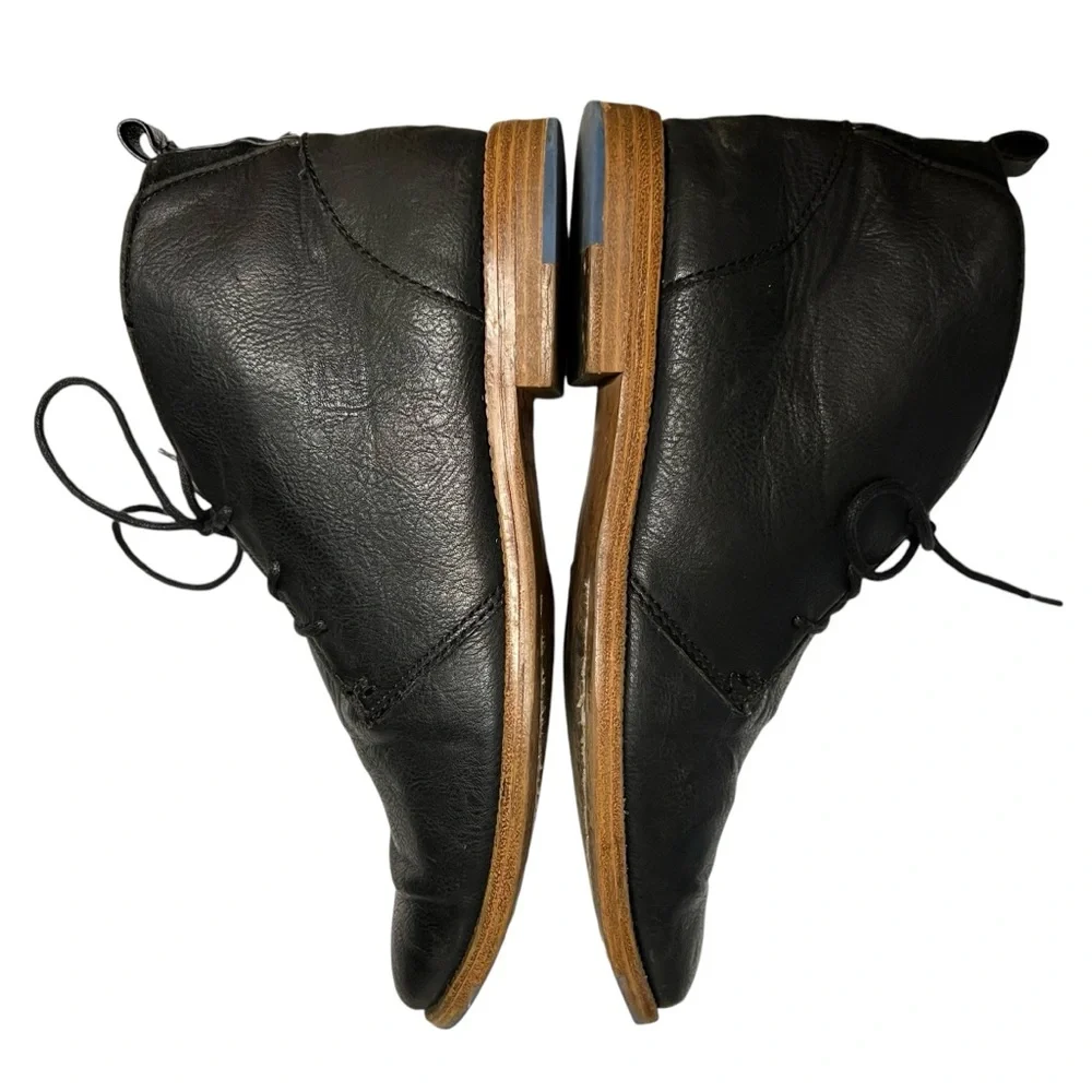 Topman Men’s Black Leather Lace Up Ankle Boots Size 41 - Picture 4 of 9